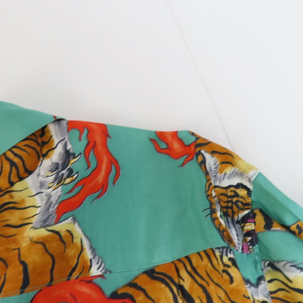 実際に弊社で買取させて頂いたWACKO MARIA×TIM LEHI/ワコマリア×ティムリーハイ タイガー アロハシャツ XLの画像 5枚目