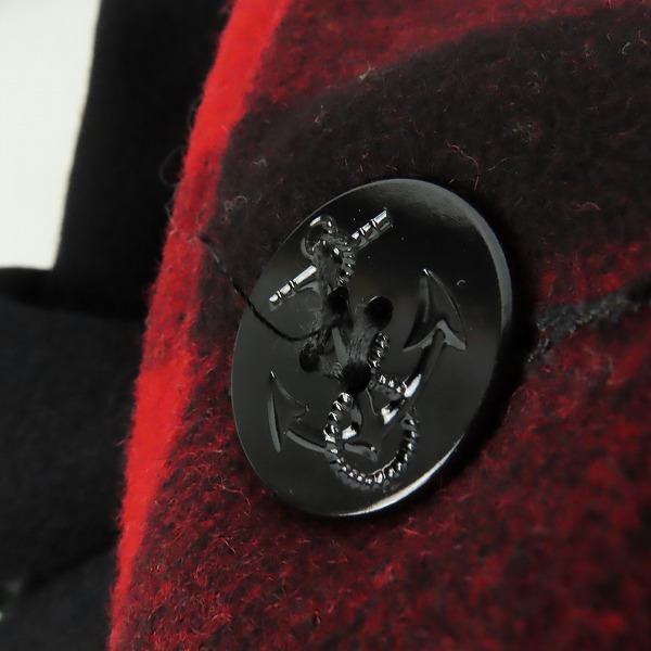 実際に弊社で買取させて頂いたSCHOTT/ショット U.S.740N PEA JACKET Pコート チェック柄/40の画像 5枚目