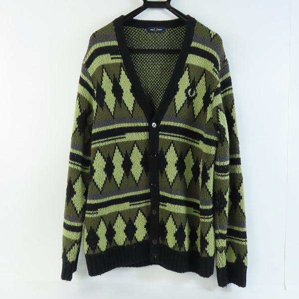 実際に弊社で買取させて頂いたFred Perry/フレッドペリー Chunky Jacquard Cardigan ジャガードカーディガン K3539/L