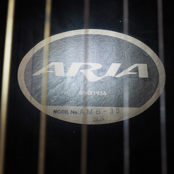 実際に弊社で買取させて頂いた★Aria/アリア AMB-35 BLS エレアコ/アコースティックギター/アコギ ソフトケース付の画像 4枚目