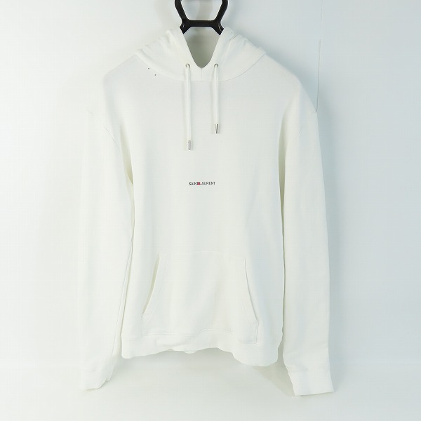 実際に弊社で買取させて頂いた【JPタグ】SAINT LAURENT PARIS/サンローランパリ パーカー フーディ ロゴ ホワイト 464581 YB2PG/M