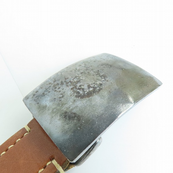 実際に弊社で買取させて頂いたTHE FLAT HEAD/フラットヘッド プレートバックル レザーベルト 34の画像 7枚目