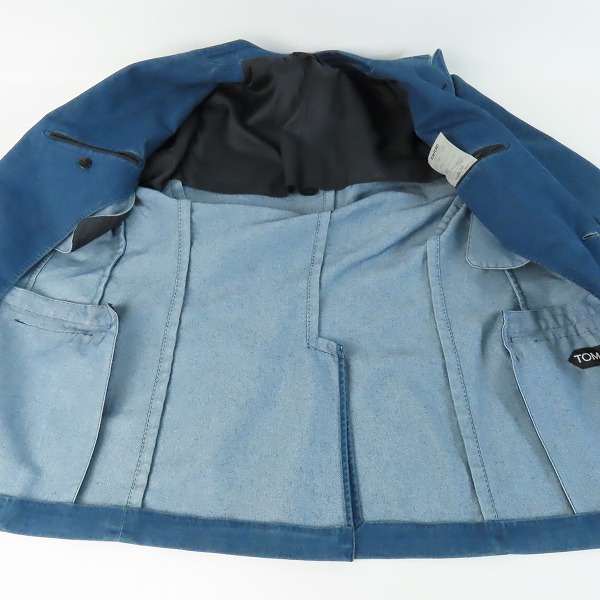 実際に弊社で買取させて頂いたTOM FORD/トムフォード 20-21AW DENIM ATTICUS JACKET ウォッシュ加工 デニム スーツ/セットアップ 874R11/6-50C/7-46Rの画像 7枚目