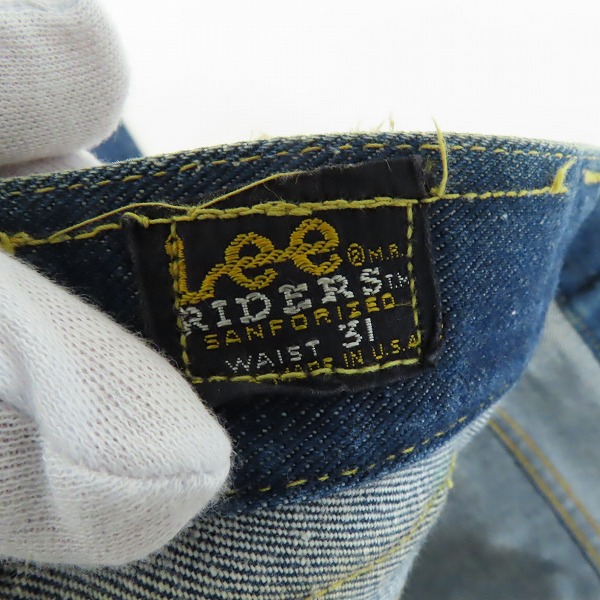 実際に弊社で買取させて頂いたLee/リー 70年代 刻印25/TALON ZIPPER /牛革ラベル デニムパンツ/ヴィンテージ/31の画像 3枚目