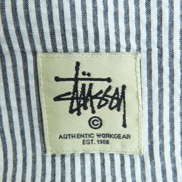実際に弊社で買取させて頂いたSTUSSY/ステューシー/ストライプ ダブルニー ペインターパンツ/W32/ワークパンツの画像 5枚目