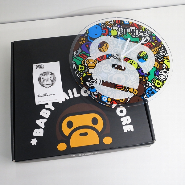 実際に弊社で買取させて頂いたA BATHING APE/アベイシングエイプ BE@RBRICK BABY MILO STORE 掛け時計の画像 9枚目