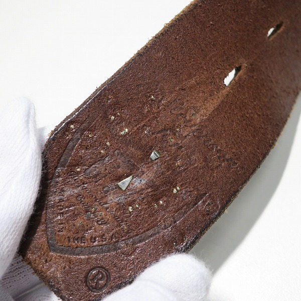 実際に弊社で買取させて頂いたHollywood Trading Company /HTC/エイチティーシー スタッズ スティングレイ レザー ベルト/34の画像 4枚目