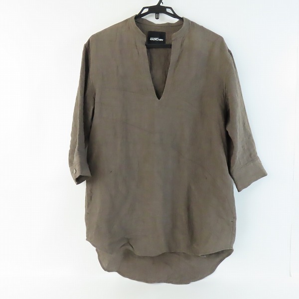 実際に弊社で買取させて頂いたISAMU KATAYAMA BACKLASH/イサムカタヤマ バックラッシュ Linen Sipper Shirt/リネン 七分丈 シャツ 1825-02/M