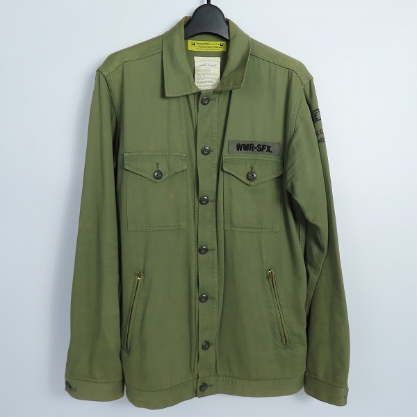 実際に弊社で買取させて頂いたWACKO MARIA×Sasquatchfabrix./ワコマリア×サスクワァッチファブリックス スカル 刺繍 ミリタリーシャツジャケット/L