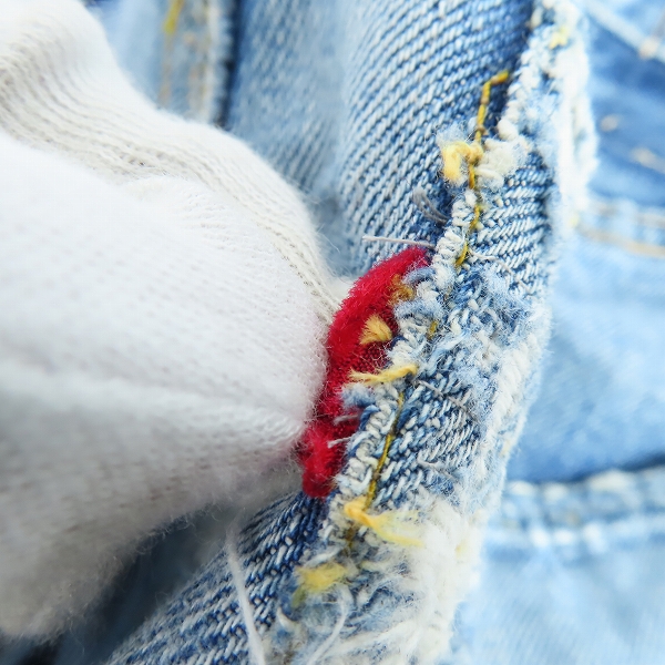 実際に弊社で買取させて頂いたLevi’s/リーバイス 刻印無/TALONジップ/赤耳/隠しリベット/Vステッチ/リペア ヴィンテージ/ビンテージ デニムパンツの画像 3枚目
