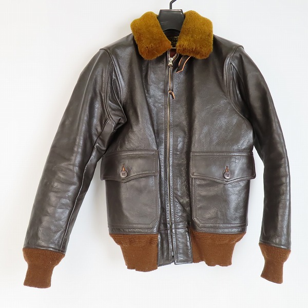 実際に弊社で買取させて頂いたTHE REAL McCOY'S/リアルマッコイズ G-1 襟ファー レザーフライトジャケット AN-J-3A/36