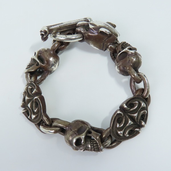 実際に弊社で買取させて頂いた【ギャラ付き】Gaboratory/ガボラトリー ガボール フィメールライオンヘッド/スカル/オーバル リンクブレスレットの画像 4枚目