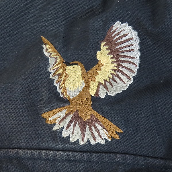 実際に弊社で買取させて頂いた【難あり】DICKIES/ディッキーズ M-65刺繍ジャケット キルトライナー付き/ネイビー/143M10WD23/XLの画像 6枚目