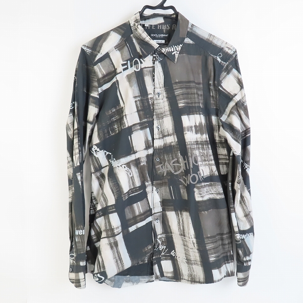 実際に弊社で買取させて頂いたDOLCE&GABBANA/ドルチェ&ガッバーナ GOLD 総柄 長袖 シャツ 41