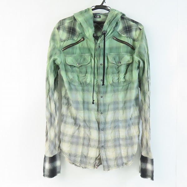 実際に弊社で買取させて頂いたL.G.B./ルグランブルー フーデッド チェック 長袖シャツ/パーカー Shirt-G/PK 9173/2