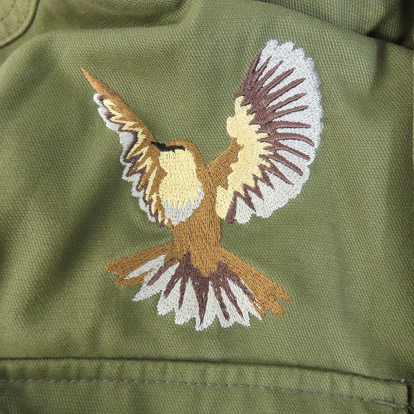 実際に弊社で買取させて頂いた【難あり】DICKIES/ディッキーズ M-65刺繍ジャケット キルトライナー付き/カーキ/143M10WD23/Lの画像 6枚目