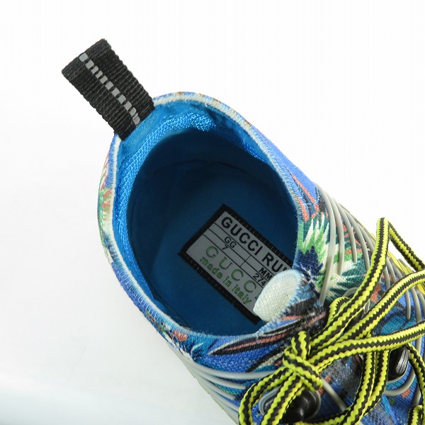 実際に弊社で買取させて頂いたGUCCI/グッチ GUCCI RUN テクニカルニット スニーカー ブルー size 7の画像 4枚目