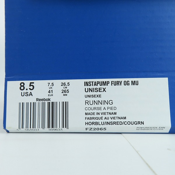 実際に弊社で買取させて頂いたREEBOK/リーボック INSTAPUMP FURY OG MU OLYMPIC インスタ ポンプフューリー オリンピック FZ2065 26.5の画像 8枚目