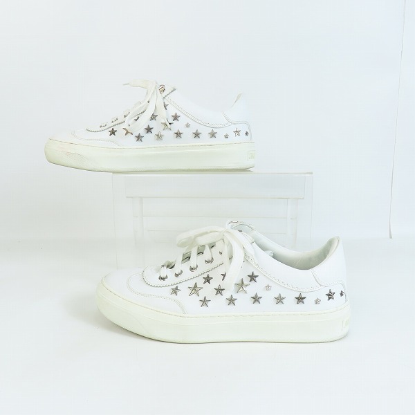 実際に弊社で買取させて頂いたJIMMY CHOO/ジミーチュウ SPORT CALF WITH STARS/スタースタッズ ローカットスニーカー/39の画像 3枚目