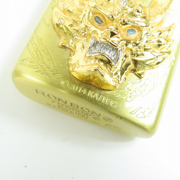 実際に弊社で買取させて頂いたRONSON/ロンソン 牙狼/ガロ フェイス オイルライター ゴールドの画像 6枚目