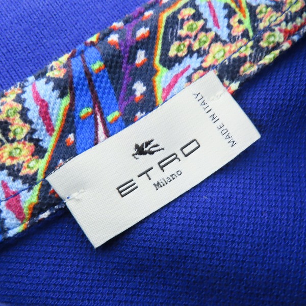 実際に弊社で買取させて頂いたETRO/エトロ 半袖ポロシャツ ロゴ刺繍 ペイズリー/Mの画像 2枚目