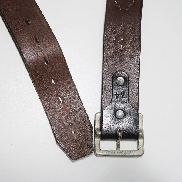 実際に弊社で買取させて頂いたHollywood Trading Company /HTC/エイチティーシー スタッズ スティングレイ レザー ベルト/34の画像 2枚目