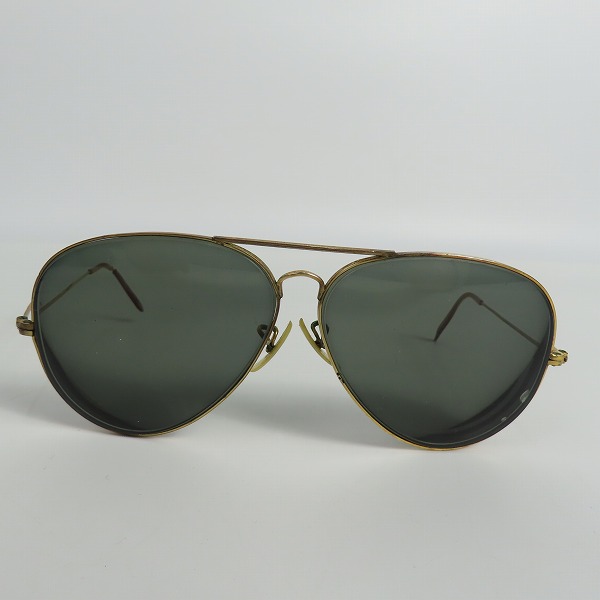 実際に弊社で買取させて頂いたRay-Ban/レイバン B&L/ボシュロム社製 ティアドロップ型 アイウェア/サングラス 度入り ゴールドの画像 1枚目