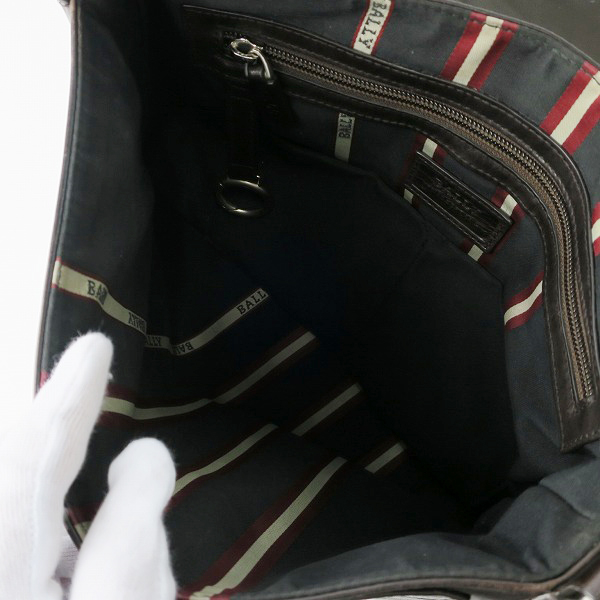 実際に弊社で買取させて頂いたBALLY/バリー ストライプ レザー ショルダー バッグの画像 3枚目