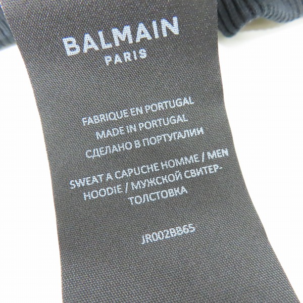 実際に弊社で買取させて頂いたBALMAIN/バルマン ロゴ フーディ パーカー JR002BB65/XLの画像 4枚目
