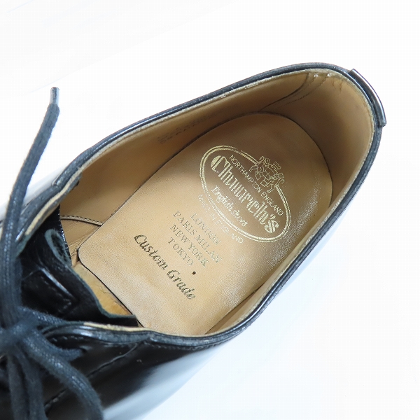 実際に弊社で買取させて頂いたChurch/チャーチ SHANNON/シャノン レザープレーントゥシューズ Last103/7 純正シューツリー付き/7Fの画像 4枚目