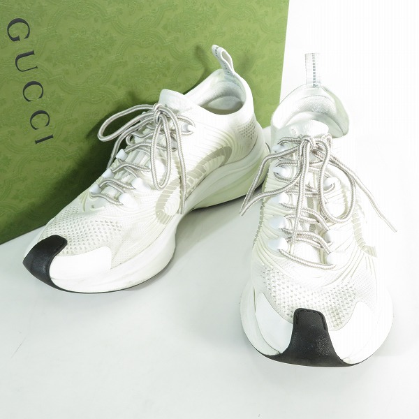 実際に弊社で買取させて頂いたGUCCI/グッチ GUCCI RUN テクニカルニット スニーカー ホワイト size 7
