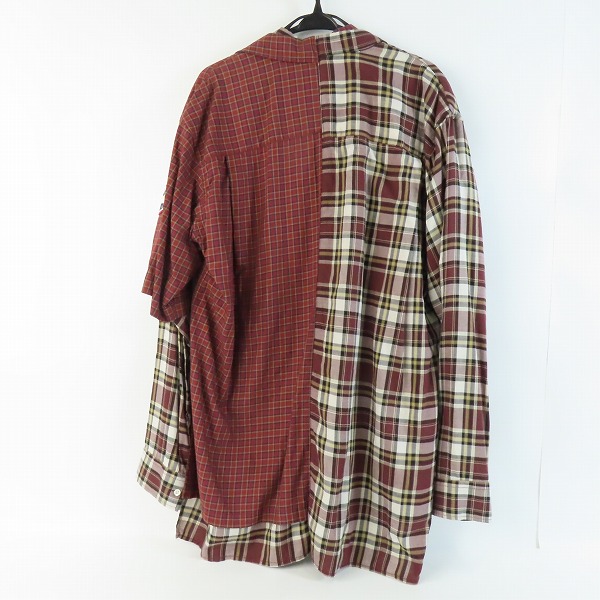 実際に弊社で買取させて頂いた【未使用】Maison MIHARA YASUHIRO/メゾン ミハラヤスヒロ レイヤード チェックシャツ A03SH151-9/46の画像 1枚目