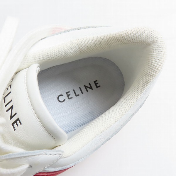 実際に弊社で買取させて頂いたCELINE/セリーヌトリオンフ カーフ レザー ローカットスニーカー RM0252 349223338C/41の画像 4枚目