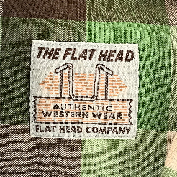 実際に弊社で買取させて頂いたTHE FLAT HEAD/フラットヘッド  コットン ブロックチェック 長袖シャツ/38の画像 2枚目