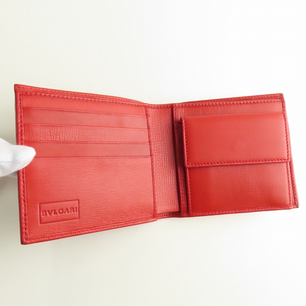 実際に弊社で買取させて頂いたBVLGARI/ブルガリ 二つ折り財布 コインケース カードケース レッドの画像 3枚目