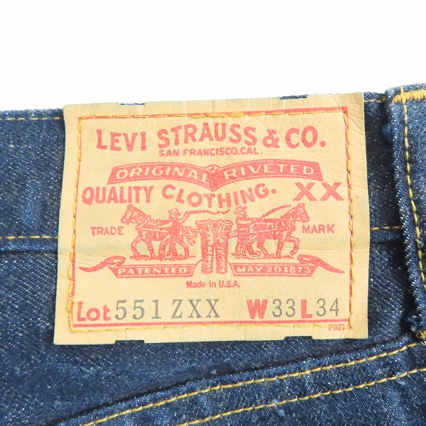 実際に弊社で買取させて頂いたLEVIS/リーバイス 551ZXX 刻印555 米国製 デニムパンツ 551-0007/W33L34の画像 4枚目