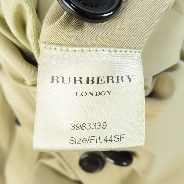 実際に弊社で買取させて頂いたBURBERRY London England/バーバリーロンドン THE KENSINGTON 裏ノバチェックトレンチコート 3983339/44の画像 7枚目
