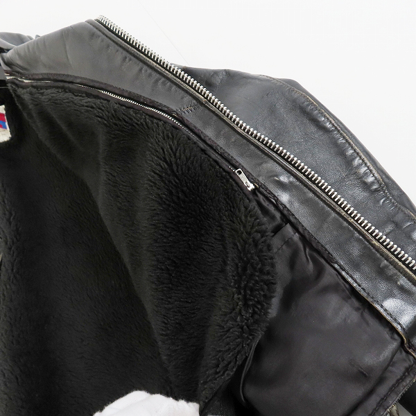 実際に弊社で買取させて頂いた【難有り】HARLEY DAVIDSON/ハーレーダビッドソン ボアライナー付き ダブルライダースジャケット/38の画像 3枚目