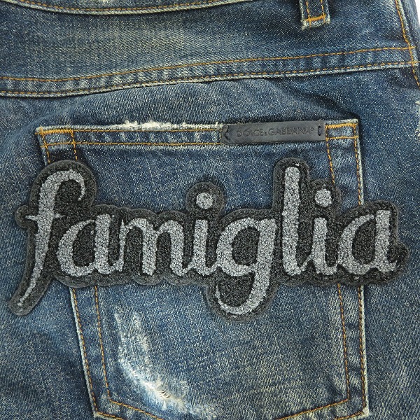 実際に弊社で買取させて頂いたDOLCE&GABBANA/ドルチェ&ガッバーナ DENIM 14GOLD ダメージ デニムパンツ G6IALD/46の画像 4枚目