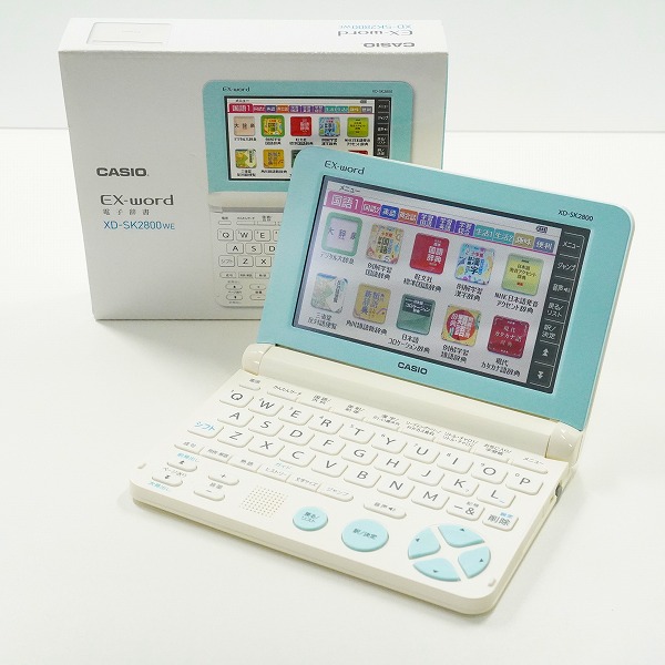 実際に弊社で買取させて頂いたCASIO/カシオ XD-SK2800 EX-word エクスワード ホワイト 電子辞書 簡易動作確認済み