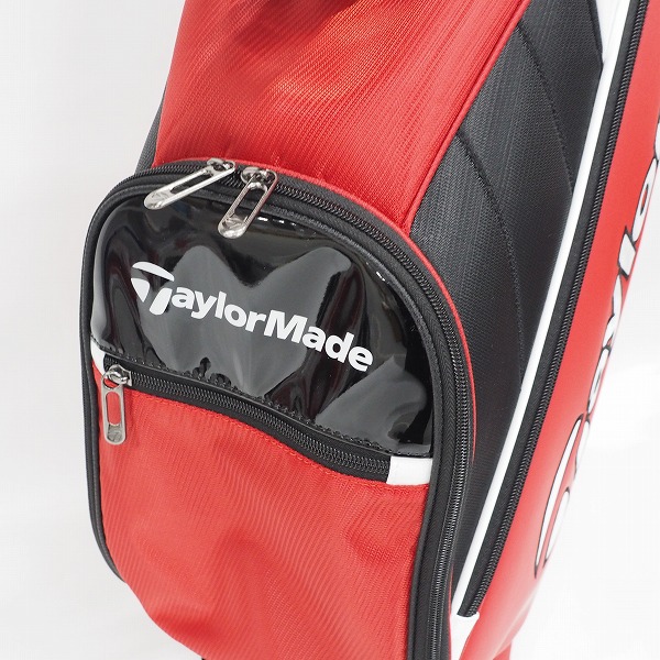 実際に弊社で買取させて頂いたTaylorMade/テーラーメイド TJ105 9型 5分割キャディバッグ レッド×ブラックの画像 5枚目