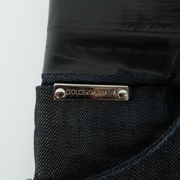 実際に弊社で買取させて頂いたDOLCE&GABBANA/ドルチェ&ガッバーナ 14 GOLD ブラックテープ デニムパンツ G33CLD/G8A40/46の画像 5枚目