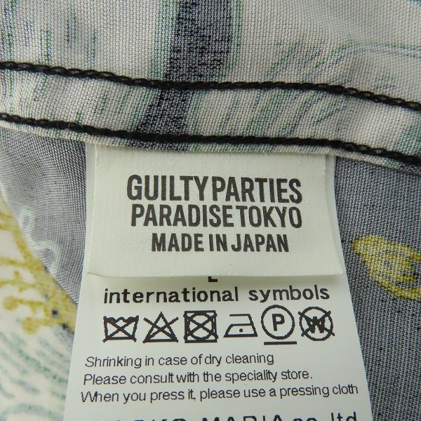 実際に弊社で買取させて頂いたWACKO MARIA/ワコマリア GUILTY PARTIES/ギルティパーティズ 総柄 シャツ/アロハシャツ/Lの画像 3枚目