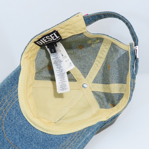 実際に弊社で買取させて頂いたDIESEL/ディーゼル C-IYASU ダメージ加工 デニム キャップ/A10162/01の画像 4枚目