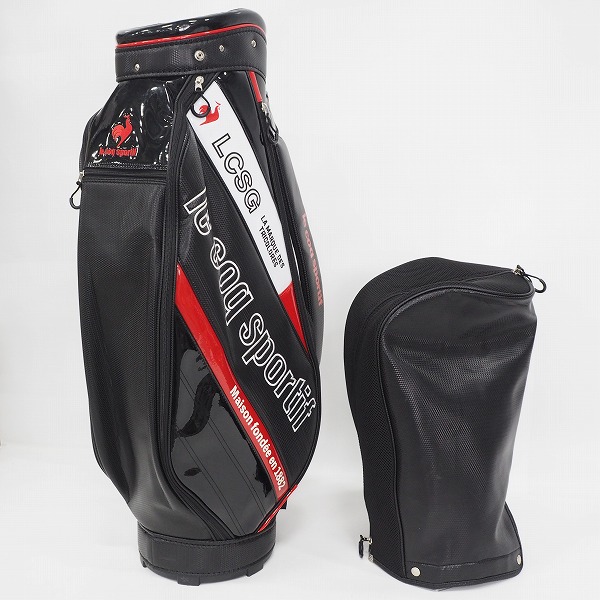 実際に弊社で買取させて頂いたle coq sportif/ルコックスポルティフ ゴルフ QQBTJJ08 9型 6分割キャディバッグ ブラックの画像 1枚目