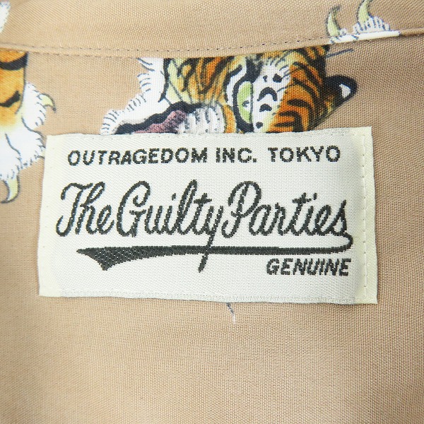 実際に弊社で買取させて頂いたWACKO MARIA/ワコマリア GUILTY PARTIES/ギルティパーティズ 虎 総柄 半袖シャツ/アロハシャツ/Lの画像 2枚目