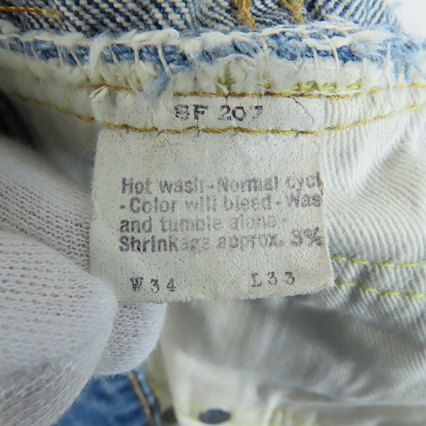 実際に弊社で買取させて頂いたLevis/リーバイス ヴィンテージ 517-0217 サークルR 刻印16 ジップフライ デニムパンツ /W34の画像 4枚目