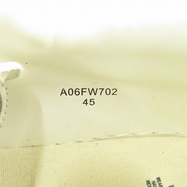 実際に弊社で買取させて頂いたMIHARA YASUHIRO/メゾンミハラヤスヒロ  Sole Shellcap Leather レザースニーカー ホワイト  A06FW702/45 の画像 5枚目