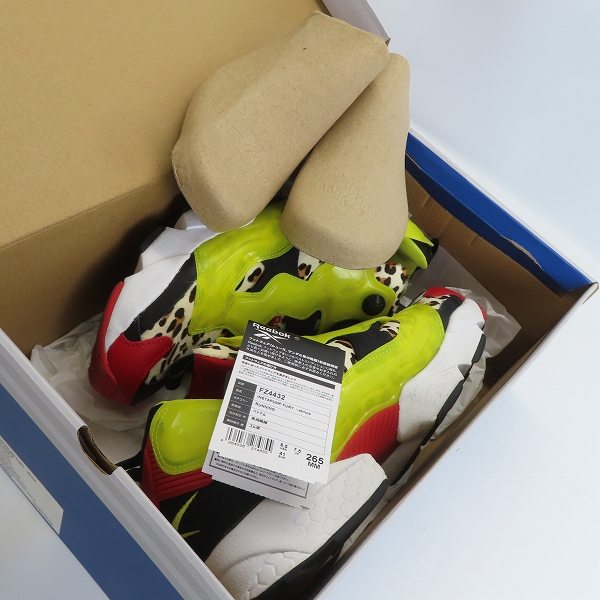 実際に弊社で買取させて頂いたReebok×atmos/リーボック×アトモス INSTAPUMP FURY CITRON ANIMAL インスタポンプフューリー FZ4432 26.5の画像 7枚目