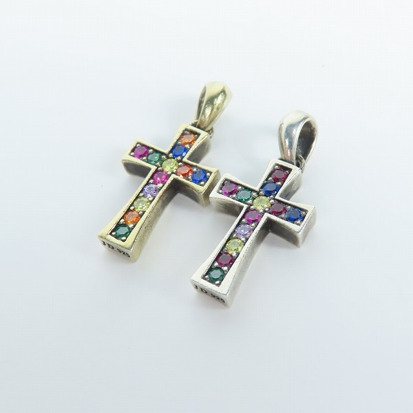 実際に弊社で買取させて頂いたJustin Davis/ジャスティンデイビス ストーンセット クロスペンダント 2点セット